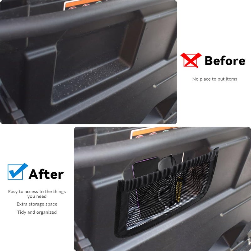 MARCHFA حقيبة شبكة تخزين بمسند الظهر الخلفي من MARCHFA UTV متوافقة مع ملحقات Can Am Defender Max UTV منظم حقيبة البضائع الخلفية وجيب شبكي للمقعد (شبكة تخزين 2X) - Image 2